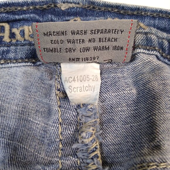 Axe & Crown Slim Straight Jeans Scratchy Seven-Pockets Vintage Wash Tag: W42 L32 - Picture 4 of 13